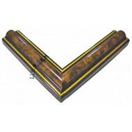 Κορνίζα ξύλινη 4 εκ. καφέ χρυσές ρίγες 118