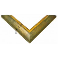 Κορνίζα ξύλινη 4,2 εκ. πράσινη χρυσή 1253