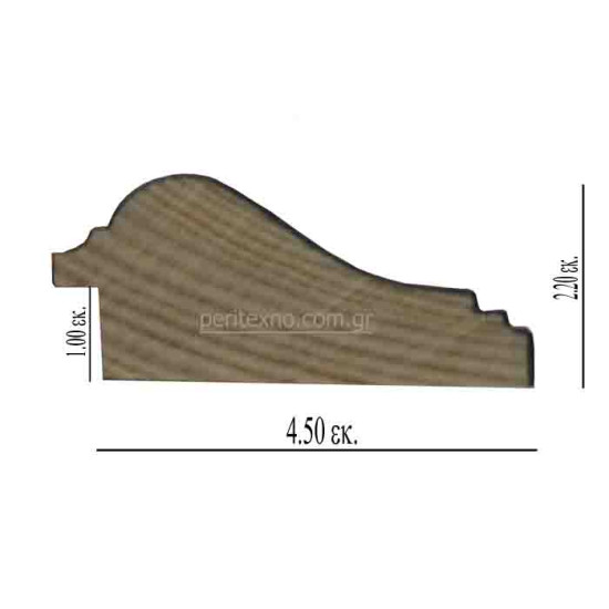 Κορνίζα ξύλινη 4,5 εκ. ασημί αντικέ με καφέ ρίγες 104/28