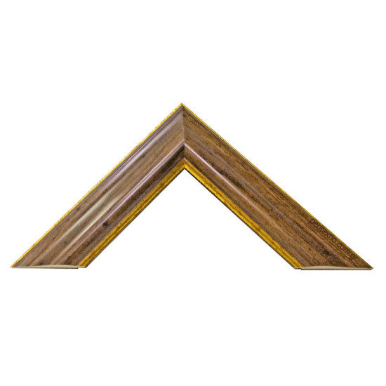 Κορνίζα ξύλινη 4,5 εκ. καφέ αντικέ με χρυσή ρίγα 104/42