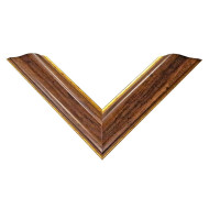 Κορνίζα ξύλινη 4,5 εκ. καφέ αντικέ με χρυσή ρίγα 104/42