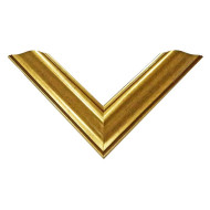 Κορνίζα ξύλινη 4,5 εκ. χρυσή αντικέ με καφέ ρίγες 104/34