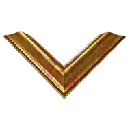 Κορνίζα ξύλινη 4,5 εκ. χρυσή με κόκκινα σχέδια και καφέ ρίγες 104/22