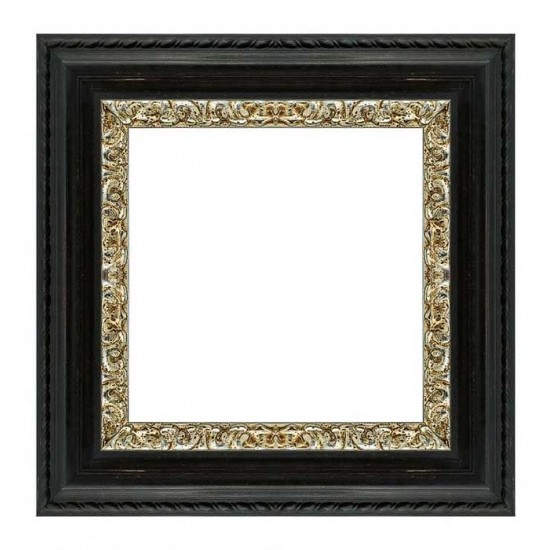 Κορνίζα ξύλινη 9,9 εκ. μαύρη ασημί σκάλισμα 114-003-006