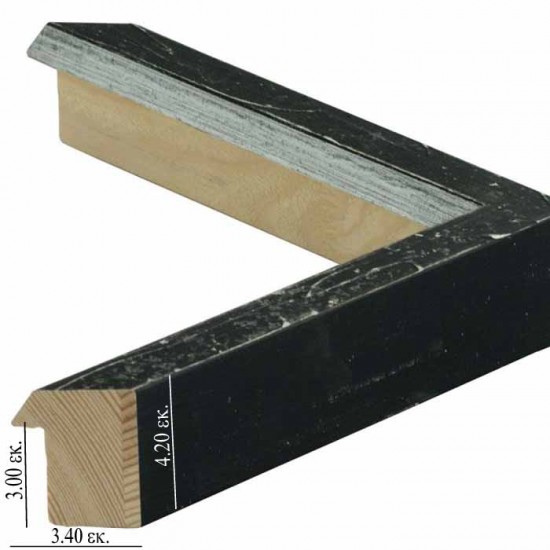 Κορνίζα ξύλινη 3,4 εκ. κουτί μαύρο ασημί 036-705-004