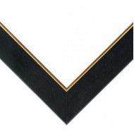 Κορνίζα ξύλινη 5 εκ. μαύρη χρυσό φιλέτο 150-000-001