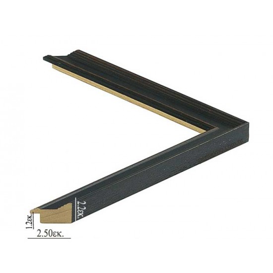 Κορνίζα ξύλινη 2,5 εκ. μαύρη αντικέ 433-050-002