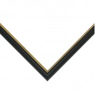 Κορνίζα ξύλινη 2 εκ. ανάγλυφη μαύρη αντικέ χρυσό 177-440-099