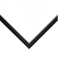 Κορνίζα ξύλινη 2 εκ. ανάγλυφη μαύρη αντικέ ασημί 177-440-100