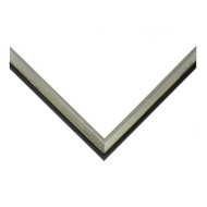 Κορνίζα ξύλινη 2,5 εκ. με βάθος 3,7 εκ. ασημί μαύρη κερωμένη 191-540-054