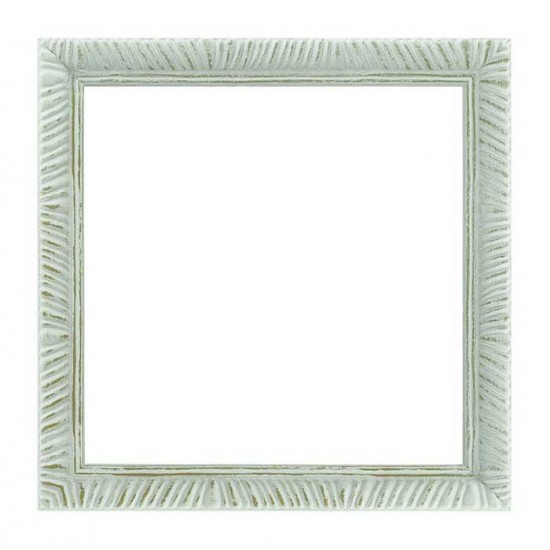 Κορνίζα ξύλινη 1,8 εκ. λευκή πράσινες ρίγες 215-311-004