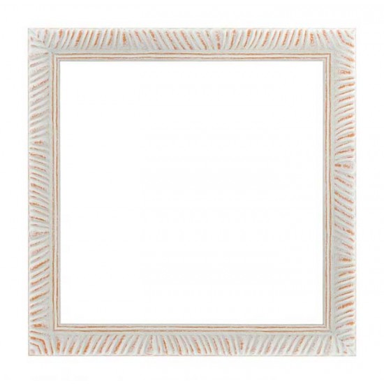 Κορνίζα ξύλινη 1,8 εκ. λευκή πορτοκαλί ρίγες 215-309-004