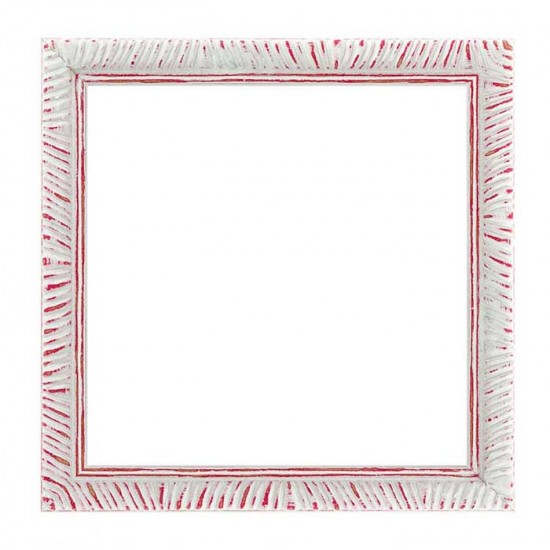 Κορνίζα ξύλινη 1,8 εκ. λευκή κόκκινες ρίγες 215-303-004