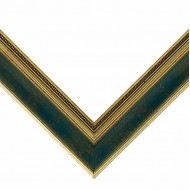 Κορνίζα ξύλινη 5,5 εκ. αντικέ χρυσή μπλε λεπτό σκάλισμα 305-202-150