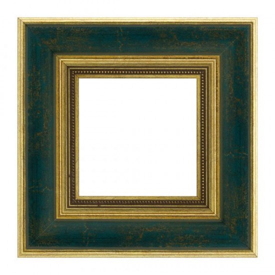 Κορνίζα ξύλινη 5,5 εκ. αντικέ χρυσή μπλε λεπτό σκάλισμα 305-202-150