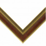 Κορνίζα ξύλινη 5,5 εκ. αντικέ χρυσή κόκκινη λεπτό σκάλισμα 305-202-140