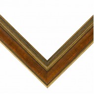 Κορνίζα ξύλινη 5,5 εκ. αντικέ χρυσή καρυδί λεπτό σκάλισμα 305-202-000