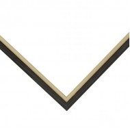 Κορνίζα ξύλινη 2 εκ. μαύρη κρεμ 310-210-004