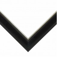 Κορνίζα ξύλινη 4,3 εκ. μαύρη ασημί κερωμένη 302-430-054