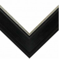 Κορνίζα ξύλινη 8,3 εκ. μαύρη ασημί κερωμένη 302-830-054