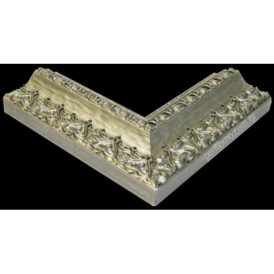 Κορνίζα ξύλινη 6,8 εκ. σκαλιστή ασημί 384-725-004