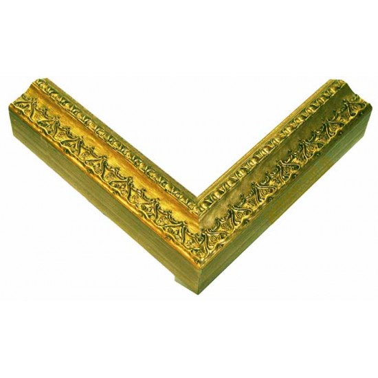 Κορνίζα ξύλινη 3,8 εκ. με βάθος 2,9 εκ. σκαλιστή χρυσή 383-718-004