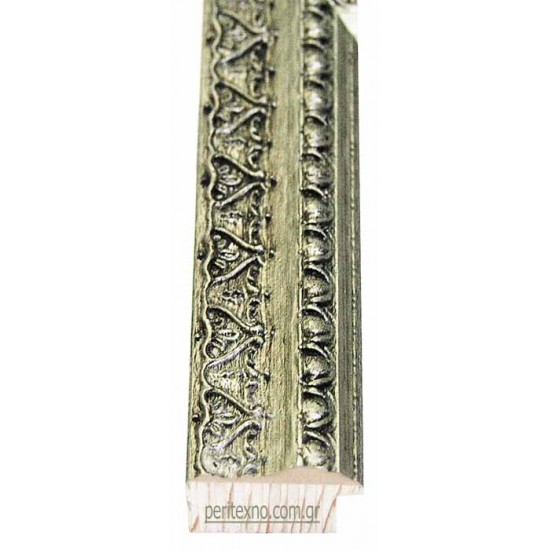 Κορνίζα ξύλινη 3,5 εκ. σκαλιστή ασημί 382-725-004