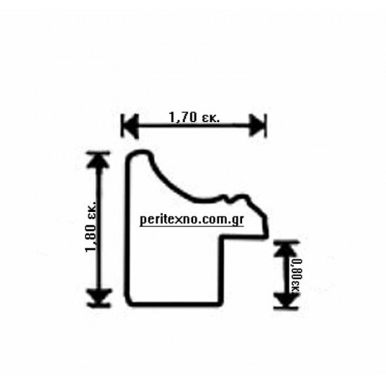 Κορνίζα ξύλινη 1,7 εκ.σκαλιστή χρυσή 285-202-000