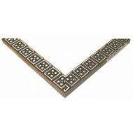 Κορνίζα ξύλινη 2,9 εκ. σκαλιστή αντικέ ασημί 0874