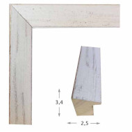 Κορνίζα ξύλινη 2,5 εκ. κουτί λοξό λευκό ντε καπέ μπεζ νερά 4155-1362