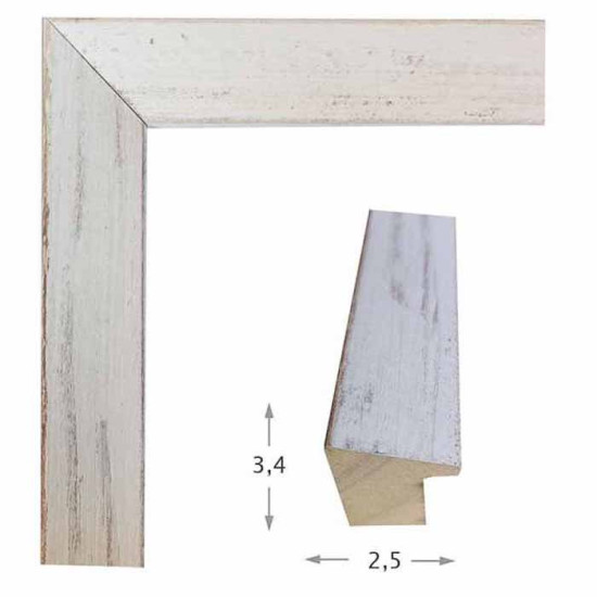 Κορνίζα ξύλινη 2,5 εκ. κουτί λοξό λευκό ντε καπέ μπεζ νερά 4155-1362