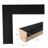 Κορνίζα ξύλινη 3,5 εκ. μαύρη κουτί 830-07
