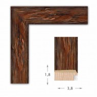 Κορνίζα ξύλινη 3,8 εκ. καφέ παλαιωμένη 463-05