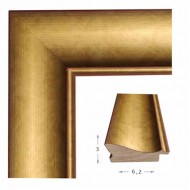 Κορνίζα ξύλινη 6,2 εκ. κλασσική χρυσή με κόκκινα νερά 003-81