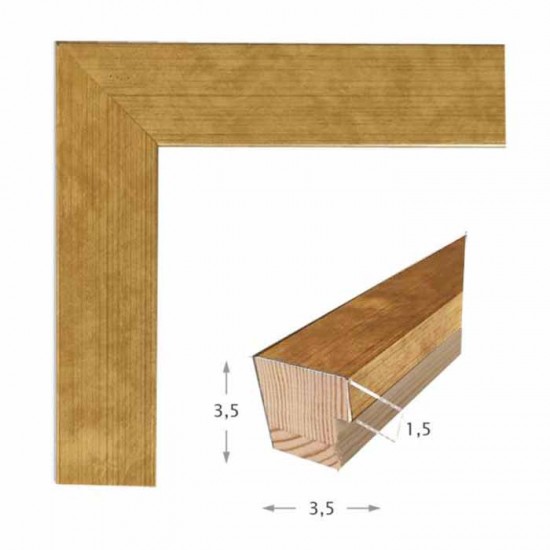Κορνίζα ξύλινη 3,5 εκ. χρυσό κουτί 830-81