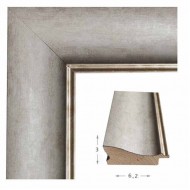 Κορνίζα ξύλινη 6,2 εκ. κλασσική γκρι με ασημί πατούρα 003-84