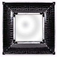 Καθρέπτης 75*75*5 εκ. τεχνόδερμα μαύρο inox 20-102