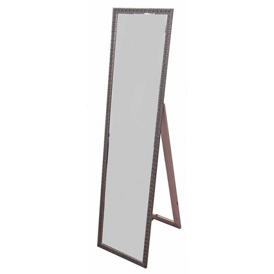 Καθρέπτης δαπέδου 151*39*47 εκ. σκαλιστή ξύλινη ασημί κορνίζα 09-81