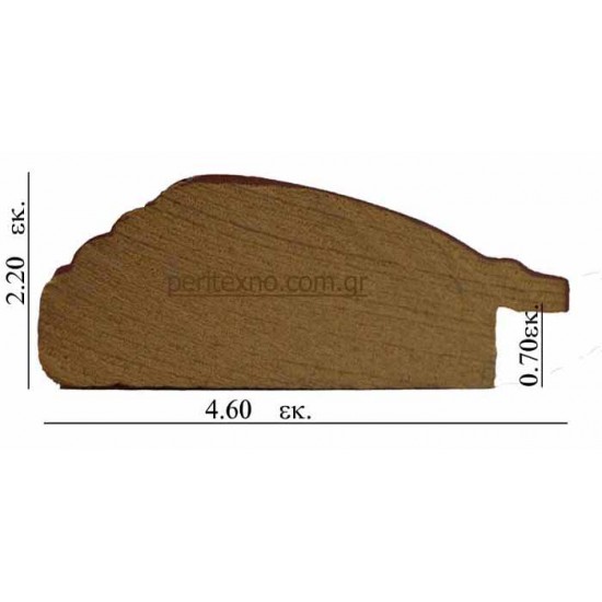 Κορνίζα ξύλινη 4,6 εκ. καφέ με χρυσές ρίγες 1009