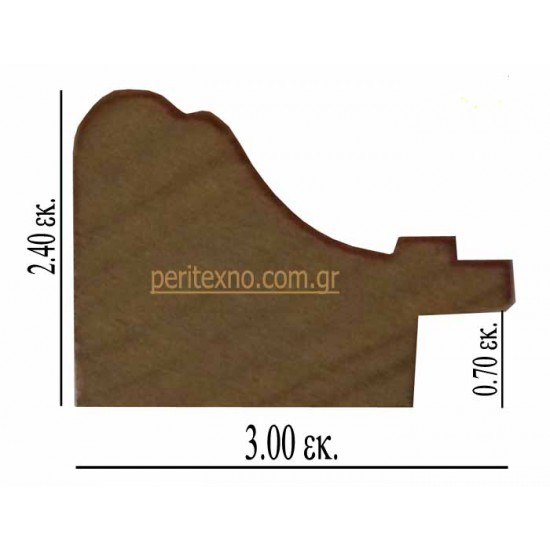 Κορνίζα ξύλινη 3 εκ. σκαλιστή χρυσή καφέ 174