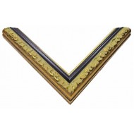 Κορνίζα ξύλινη 3,4 εκ. σκαλιστή αντικέ χρυσό μαύρο 969