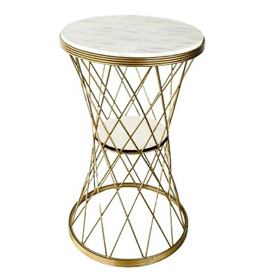 Τραπεζάκι βοηθητικό 35*59 εκ. μεταλλικό χρυσό 73-02020