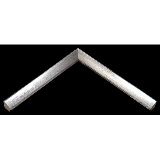 Κορνίζα ξύλινη 1,8 εκ. λοξή στενή πλακέ ασημί 923-22