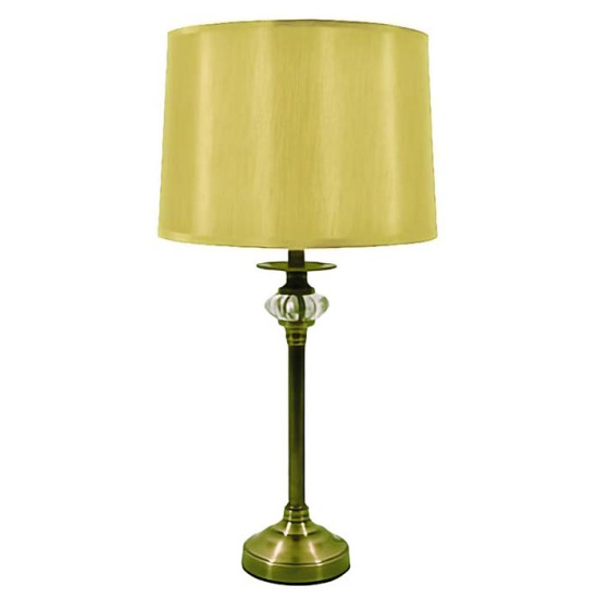 Επιτραπέζια λάμπα 49,5*25 εκ. μπρούτζινη χρυσό υφασμάτινο καπέλο 35-200