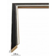 Κορνίζα ξύλινη 2 εκ. μαύρο λευκό Α251