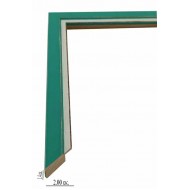 Κορνίζα ξύλινη 2 εκ. τιρκουάζ λευκό Α259